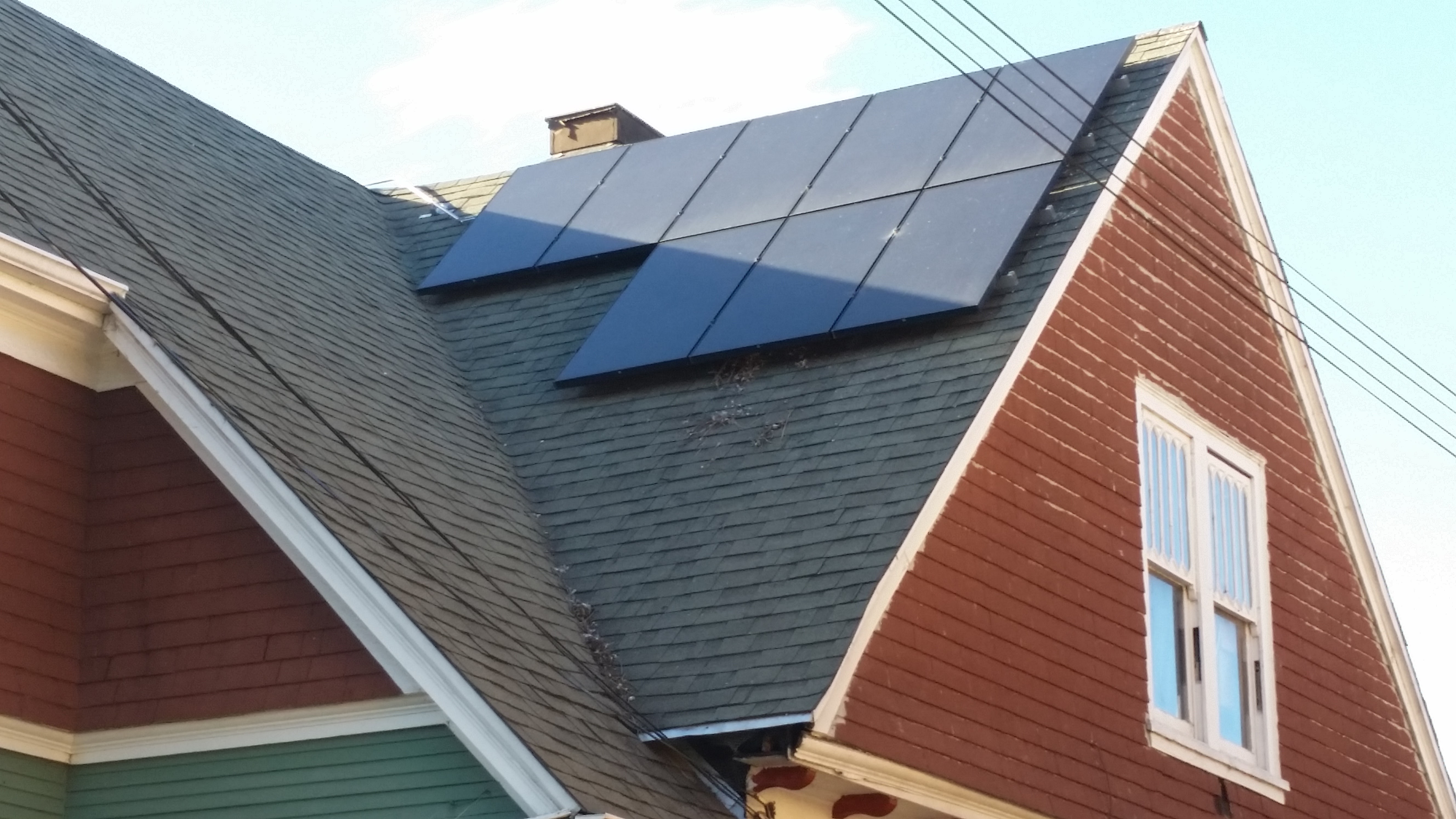 non uniform shade on a roof